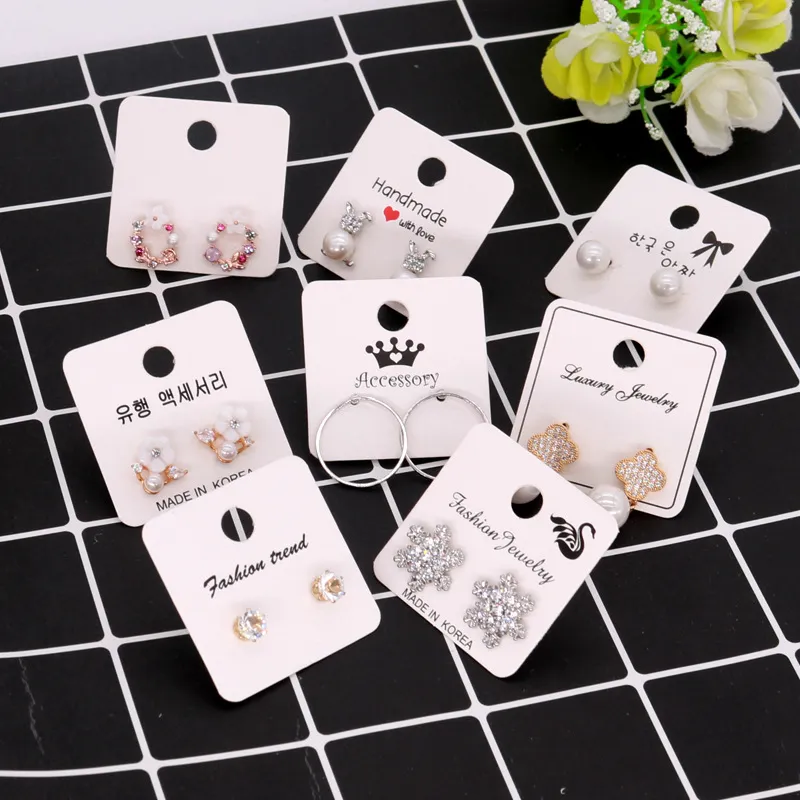 Colorful White Paper Stud Earring Display Cards For Jewelry Display And  Hang Tag Label Printing 4x4cm From Aprilkuki, $0.05